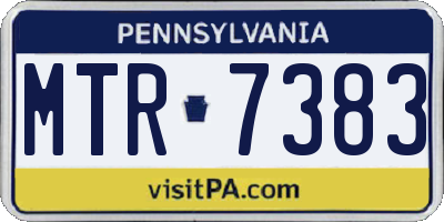 PA license plate MTR7383