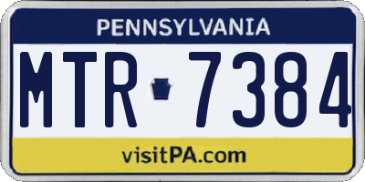 PA license plate MTR7384