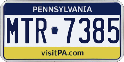 PA license plate MTR7385