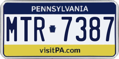 PA license plate MTR7387