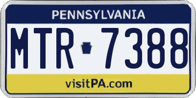 PA license plate MTR7388