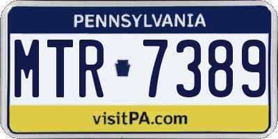 PA license plate MTR7389