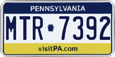 PA license plate MTR7392