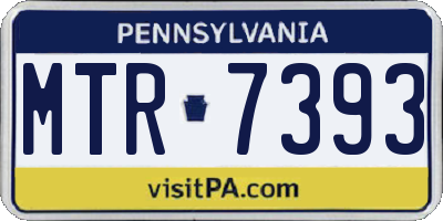 PA license plate MTR7393