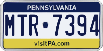 PA license plate MTR7394