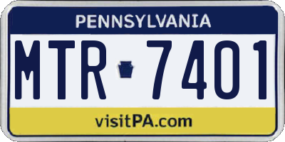 PA license plate MTR7401