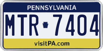 PA license plate MTR7404