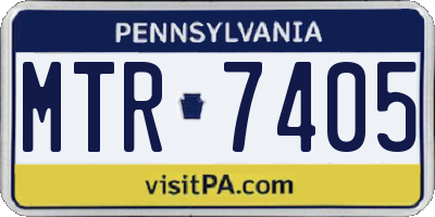 PA license plate MTR7405