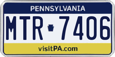PA license plate MTR7406