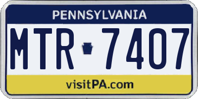 PA license plate MTR7407