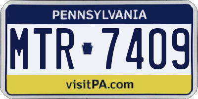PA license plate MTR7409