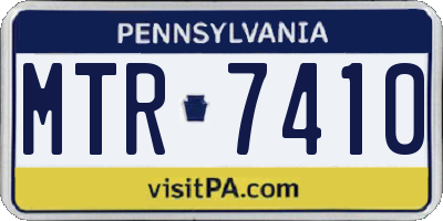 PA license plate MTR7410