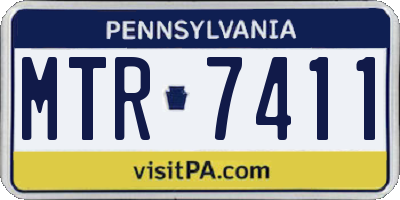 PA license plate MTR7411