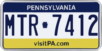 PA license plate MTR7412