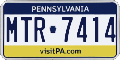 PA license plate MTR7414
