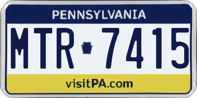 PA license plate MTR7415