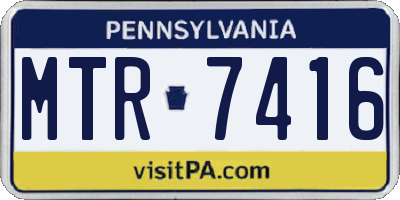 PA license plate MTR7416