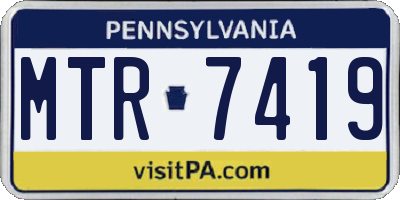 PA license plate MTR7419