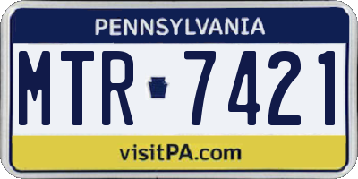 PA license plate MTR7421