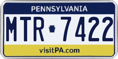 PA license plate MTR7422