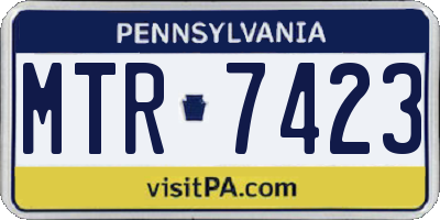 PA license plate MTR7423