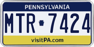 PA license plate MTR7424