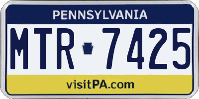 PA license plate MTR7425