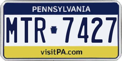 PA license plate MTR7427