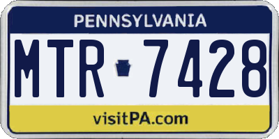 PA license plate MTR7428