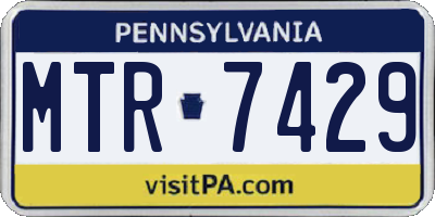 PA license plate MTR7429
