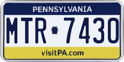 PA license plate MTR7430