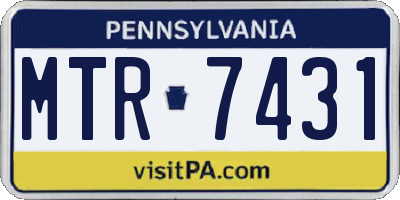 PA license plate MTR7431