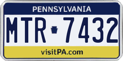 PA license plate MTR7432