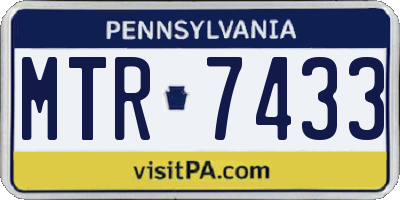 PA license plate MTR7433