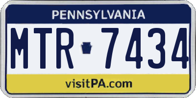 PA license plate MTR7434