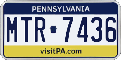 PA license plate MTR7436