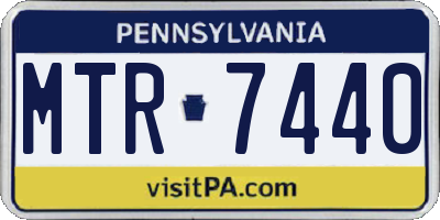 PA license plate MTR7440