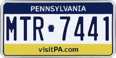 PA license plate MTR7441