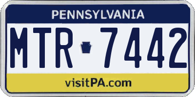 PA license plate MTR7442