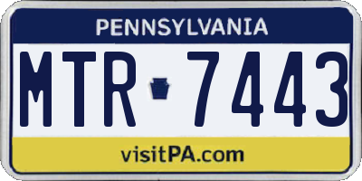 PA license plate MTR7443