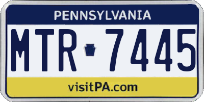 PA license plate MTR7445