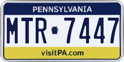 PA license plate MTR7447