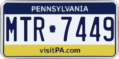 PA license plate MTR7449