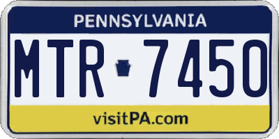 PA license plate MTR7450