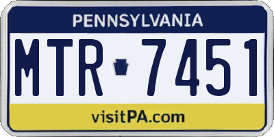 PA license plate MTR7451