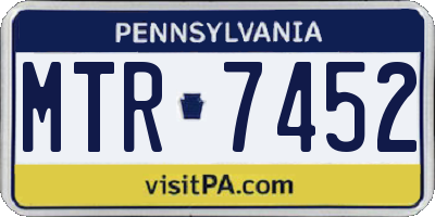 PA license plate MTR7452