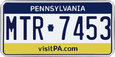 PA license plate MTR7453