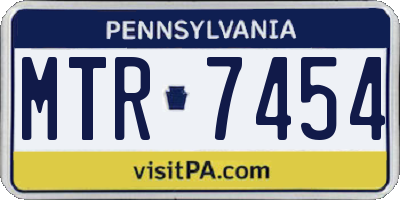 PA license plate MTR7454