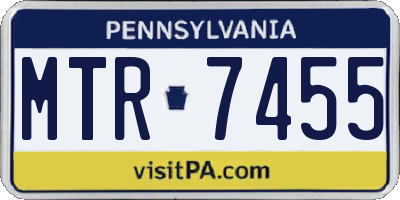 PA license plate MTR7455