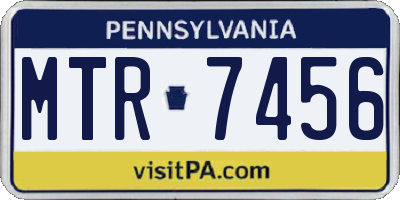 PA license plate MTR7456